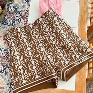 MaxMara Knit Shorts in Brown and Cream